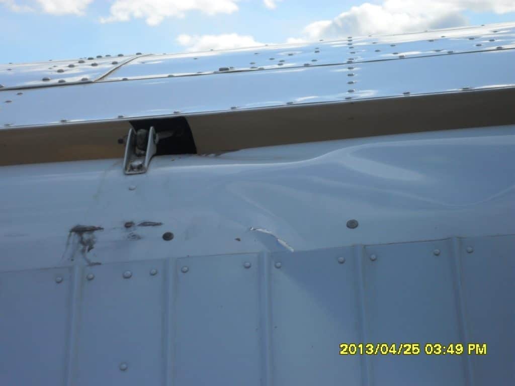 Damaged flap on a Cessna 172.